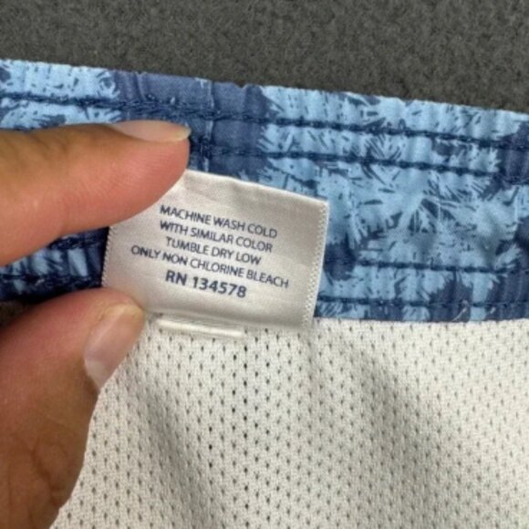 Vineyard Vines Swim Trunks Mens Large Palm Print Drawstring Lined Swim Shorts - Picture 2 of 4